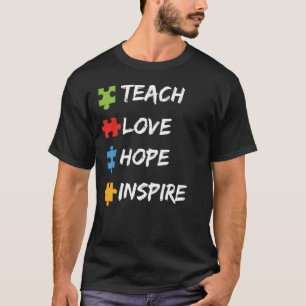 Camiseta conciencia de autismo enseñar amor inspirar