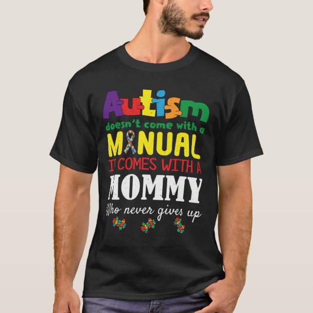 Camiseta Conciencia de autismo especial de la mami manual (Anverso)
