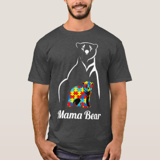 Camiseta Conciencia de autismo: mamá oso apoya a autista