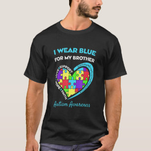 Camiseta Conciencia De Autismo Que Uso Azul Para Mi Hermano