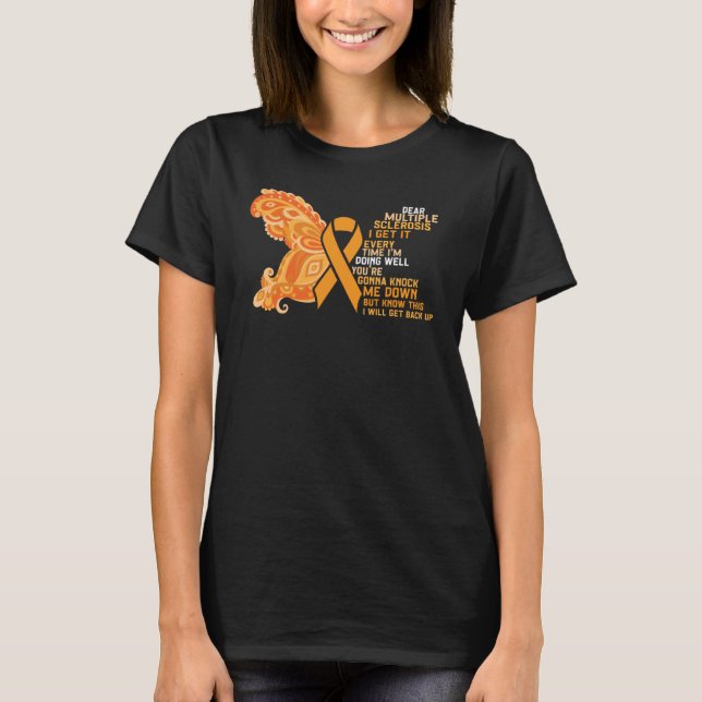 Camiseta Conciencia de Esclerosis Múltiple Guerrero de EM E (Anverso)