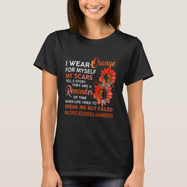 Camiseta Conciencia De Esclerosis Múltiple Que Uso Naranja  (Anverso)