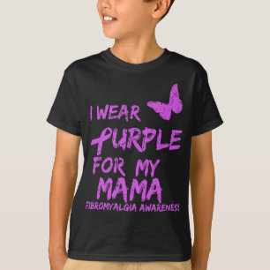 Camiseta Conciencia De Fibromialgia Que Uso Púrpura Para Mi