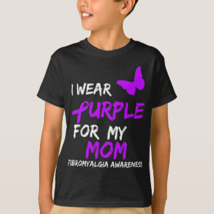 Camiseta Conciencia De Fibromialgia Que Uso Púrpura Para Mi