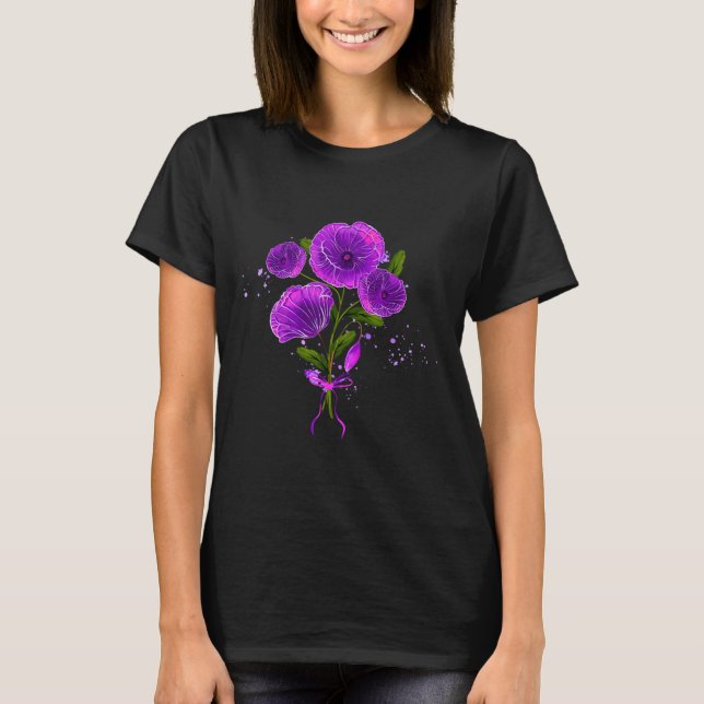 Camiseta Conciencia de Heimerheimer Morado Flor de Amapola  (Anverso)