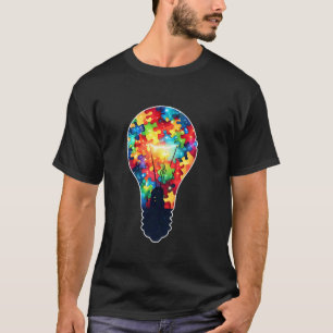 Camiseta Conciencia de la bombilla del autismo Autismo