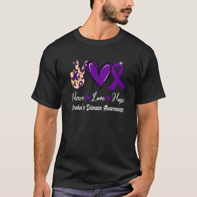 Camiseta Conciencia De La Enfermedad De Crohn Paz Amor Espe (Anverso)