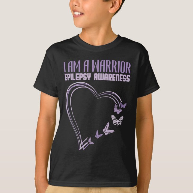 Camiseta Conciencia de la epilepsia Soy mariposa del corazó (Anverso)