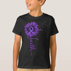 Camiseta Conciencia de la Flor de Girasol Púrpura de Heimer
