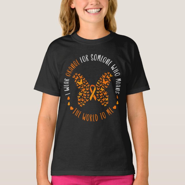 Camiseta Conciencia De La Leucemia Que Uso Naranja Para Mi  (Anverso)
