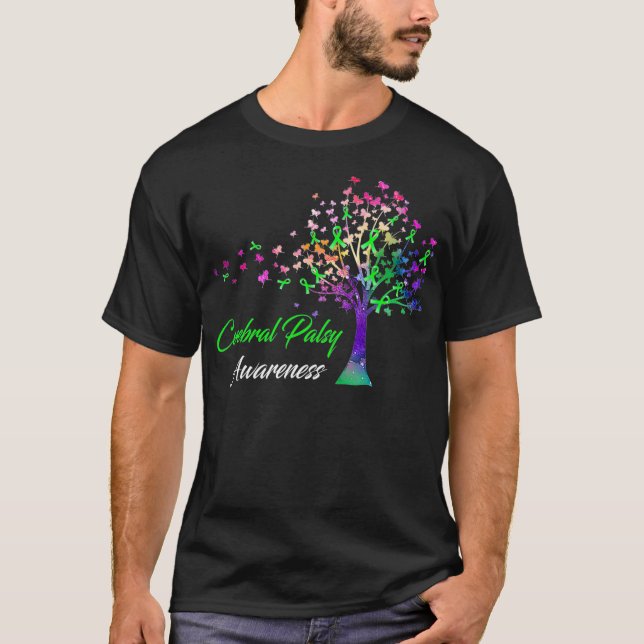 Camiseta Conciencia de la parálisis cerebral de la cinta de (Anverso)
