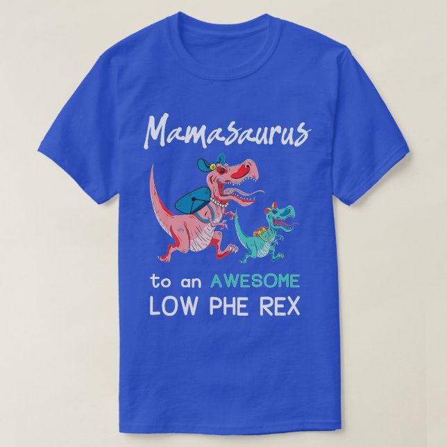 Camiseta Conciencia de la PKU regalo de dinosaurios Mamasau (Diseño del anverso)