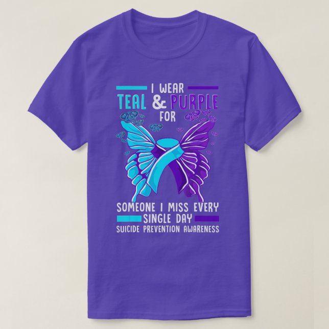 Camiseta Conciencia de la prevención del suicidio en cinta  (Diseño del anverso)
