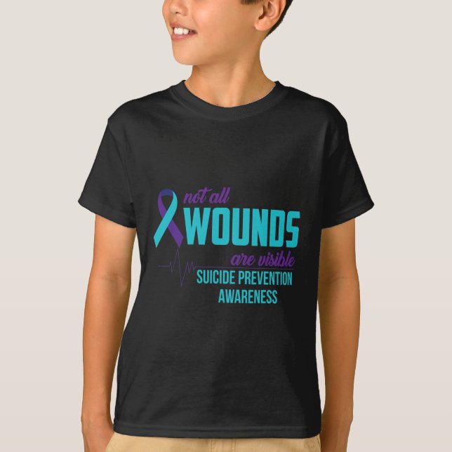 Camiseta Conciencia de la prevención del suicidio en cinta  (Anverso)