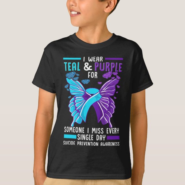 Camiseta Conciencia de la prevención del suicidio en cinta  (Anverso)