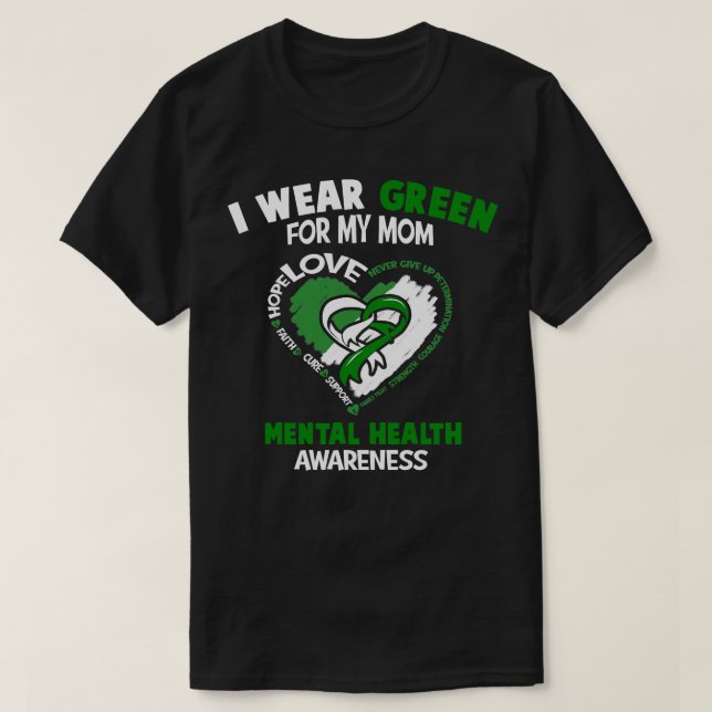 Camiseta Conciencia De La Salud Mental Que Llevo De Verde P (Diseño del anverso)