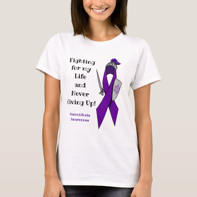 Camiseta Conciencia de la sarcoidosis, nunca dando para (Anverso)