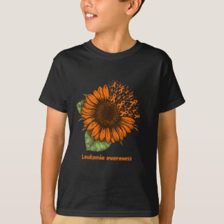 Camiseta conciencia de leucemia naranja regalo de girasol g