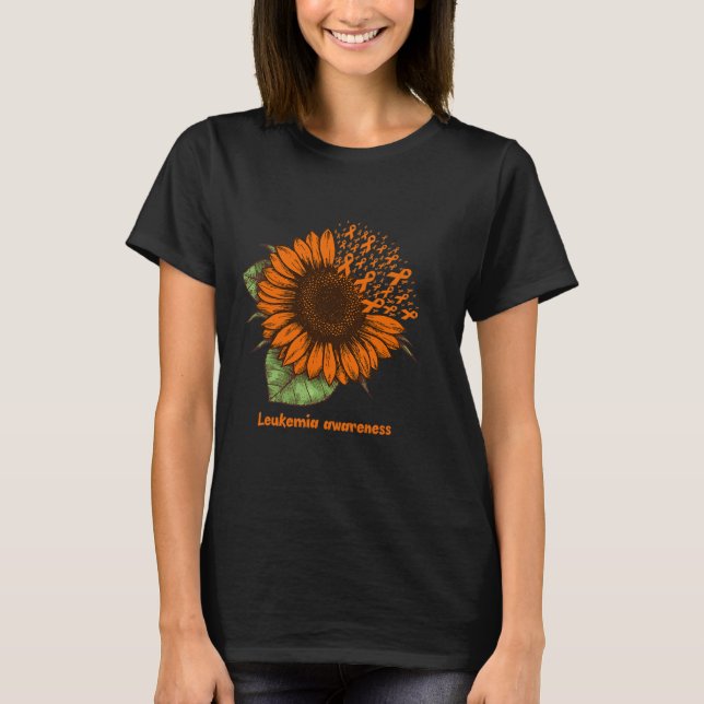 Camiseta conciencia de leucemia naranja regalo de girasol g (Anverso)
