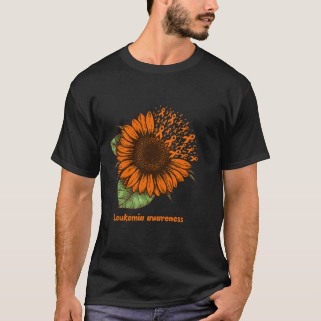 Camiseta conciencia de leucemia naranja regalo de girasol g (Anverso)