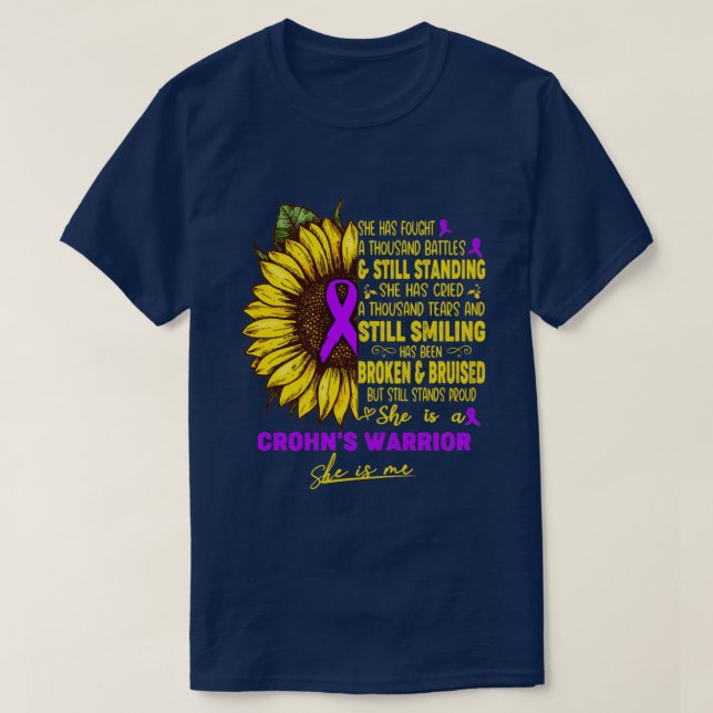 Camiseta Conciencia de los crohans Es una guerrera de los c (Diseño del anverso)