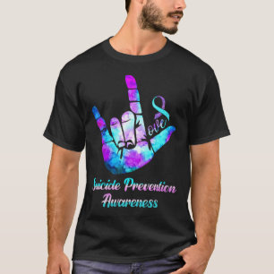 Camiseta Conciencia de Prevención del Suicidio con Señal de