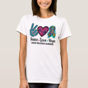 Camiseta Conciencia de Prevención del Suicidio Paz Amor Esp