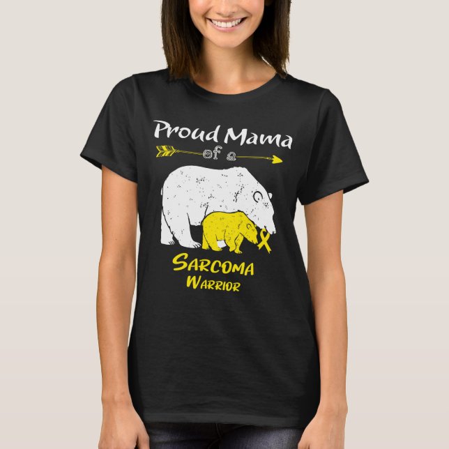 Camiseta Conciencia de Sarcoma de Mama Oso Orgullosa (Anverso)