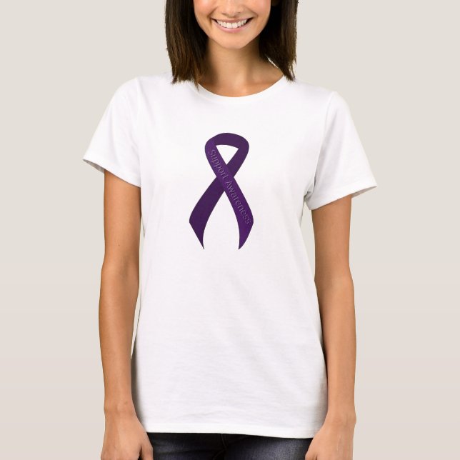Camiseta Conciencia de soporte de cinta morada (Anverso)