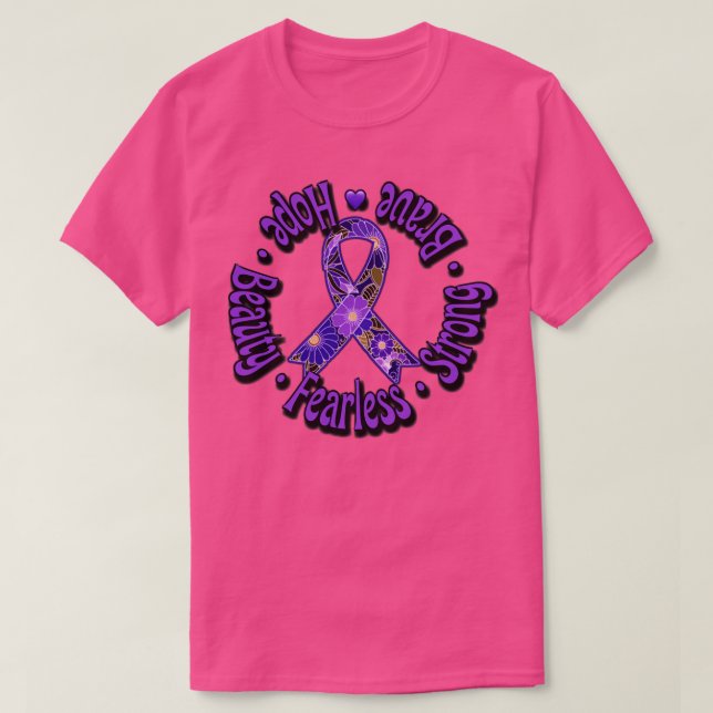 Camiseta Conciencia de soporte de cinta morada (Diseño del anverso)