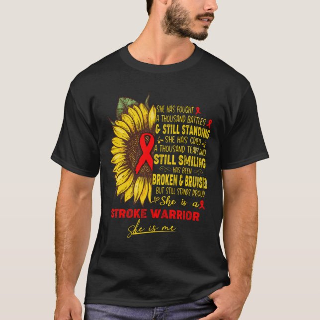 Camiseta Conciencia de Stroke Ella es una guerrera de Strok (Anverso)