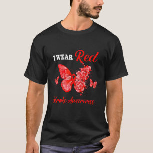 Camiseta Conciencia de Stroke: uso mariposa roja