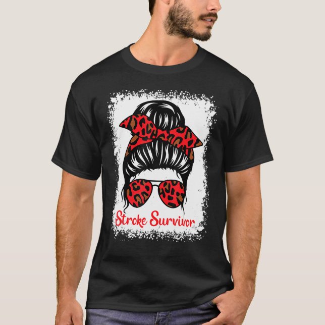 Camiseta Conciencia de supervivientes de Stroke Red Ribbon  (Anverso)