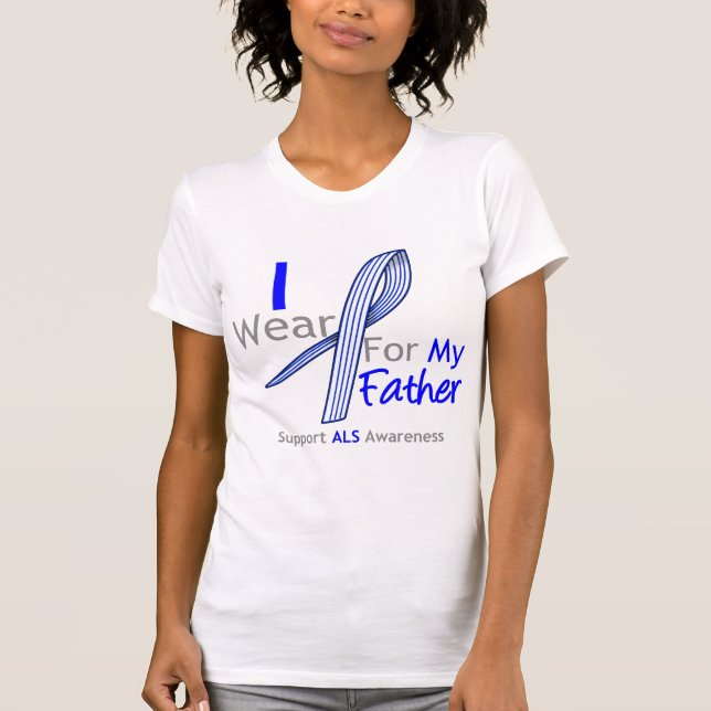 Camiseta Conciencia del ALS llevo la cinta del ALS para mi (Anverso)