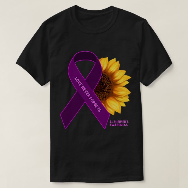Camiseta Conciencia del alzheimer del girasol (Diseño del anverso)