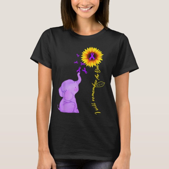 Camiseta Conciencia del alzheimer del girasol para la que r (Anverso)