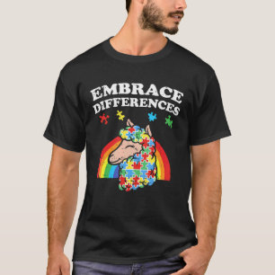 Camiseta Conciencia del Autismo Acepta Diferencias Llama Ni
