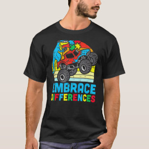 Camiseta Conciencia del Autismo Acepta Diferencias Trex Mon
