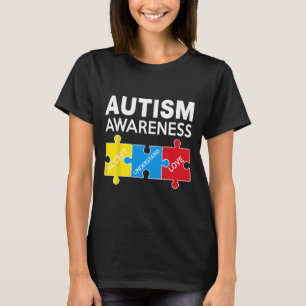 Camiseta Conciencia del autismo aceptar apoyo Rompecabezas