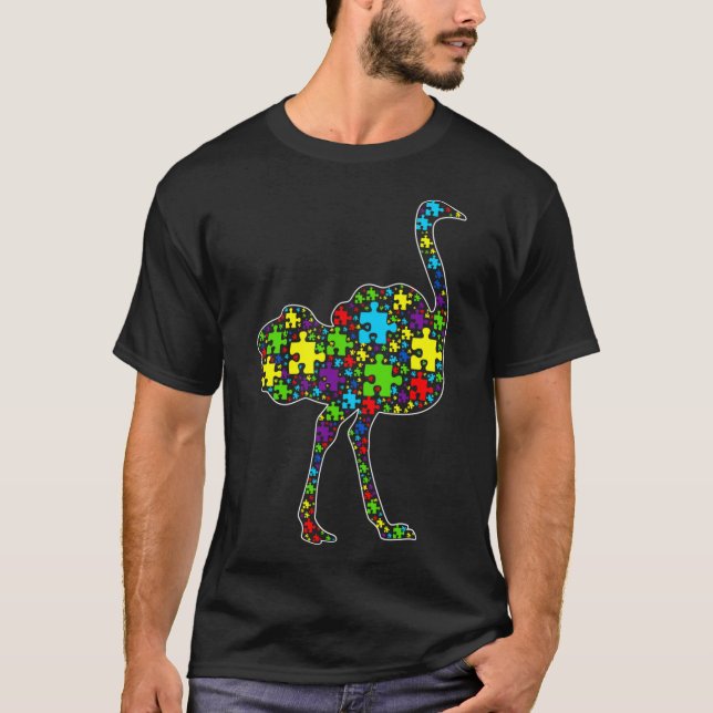 Camiseta Conciencia del autismo Animales del rompecabezas d (Anverso)