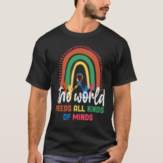 Camiseta Conciencia Del Autismo Arcoiris De Todo Tipo De Me