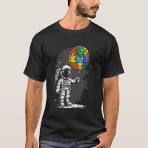 Camiseta Conciencia del Autismo Astronauta Rompecabezas Glo