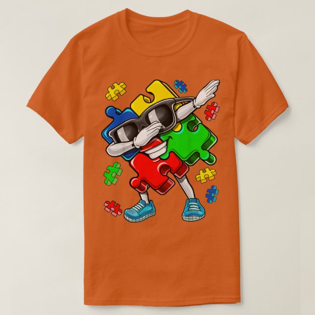Camiseta Conciencia del autismo Borrador de piezas de rompe (Diseño del anverso)