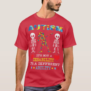 Camiseta Conciencia del autismo Dabbing Skeleton es diferen