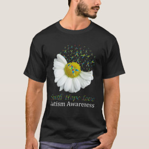 Camiseta Conciencia del Autismo Daisy Fe Esperanza Amor