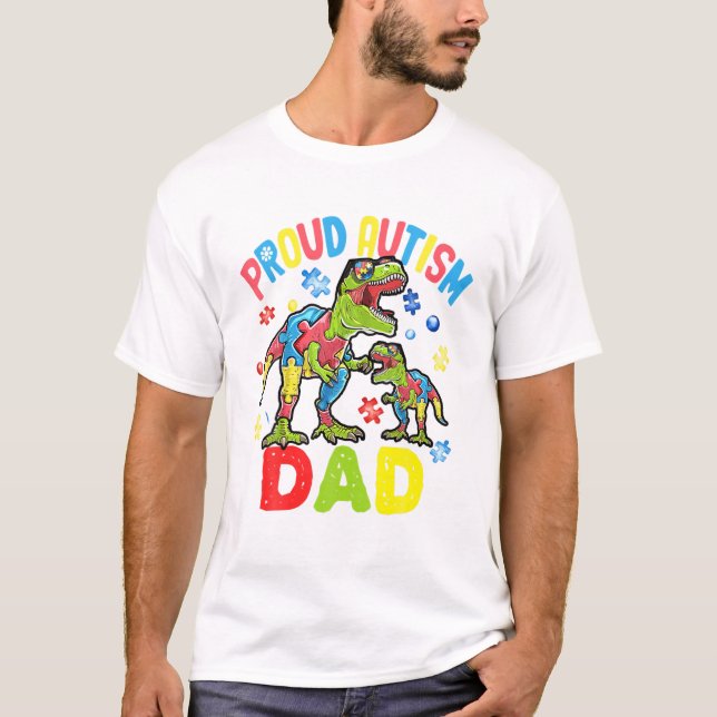 Camiseta Conciencia del autismo de Daddy Rex (Anverso)