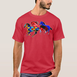 Camiseta Conciencia del autismo diferentes caballos Neurodi