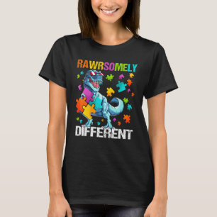 Camiseta Conciencia del autismo Dino Niño autista Niños Cut