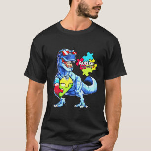Camiseta Conciencia del autismo Dinosaurios Rex Piezas de r