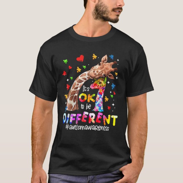 Camiseta Conciencia Del Autismo Está Bien Ser Un Giraffe Di (Anverso)